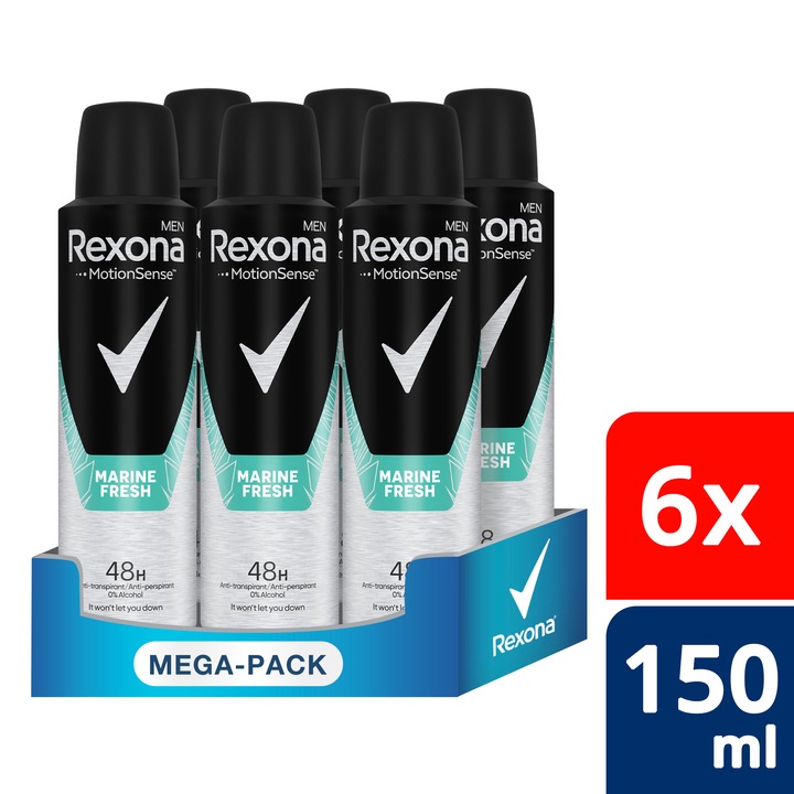 REXONA MEN Stay Fresh Marine férfi izzadásgátló dezodor, 6x150ml