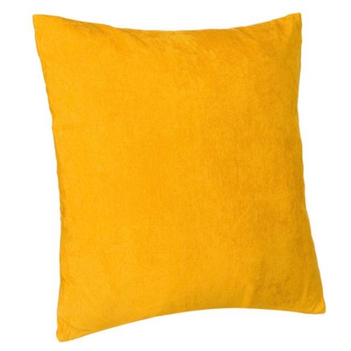 Perna decorativa, culoare galben/mustar, dimensiune 52 x 52 cm