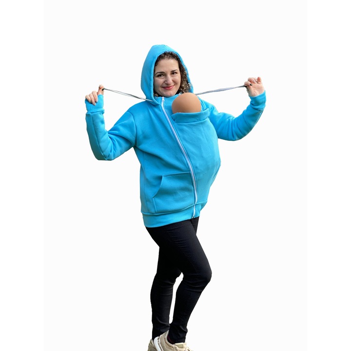 Marsupiu tip hanorac, Kapinkata, Fleece, Albastru, M