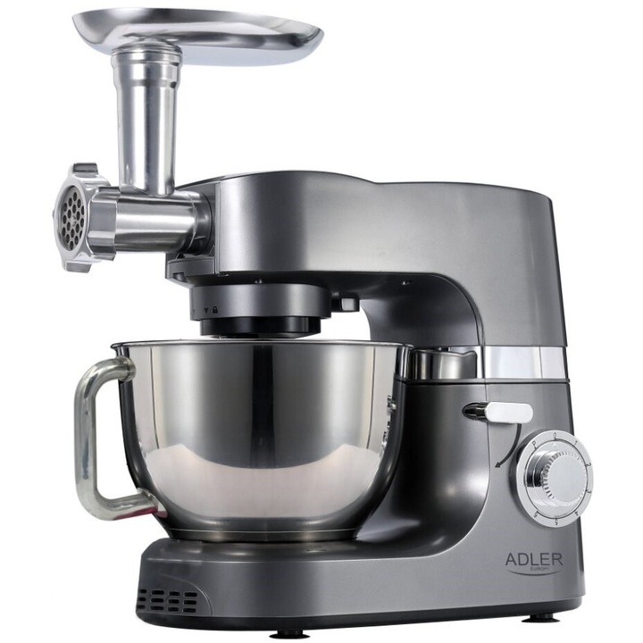 Adler AD 4221 Планетарен кухненски робот, XXL 4 в 1, 2200 W, капацитет 7 L, Импулсен режим, 4 функции, неръждаема стомана