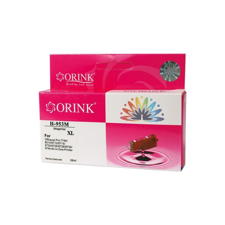 Cartus de cerneala, Orink, Compatibil cu HP 953XL/F6U17AE, Magenta