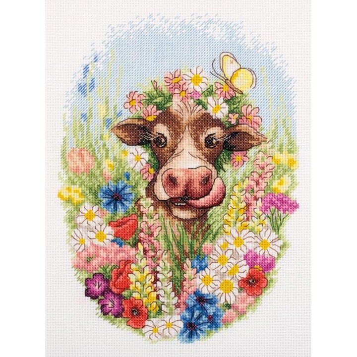 Kit goblen, PANNA, Bumbac, 54/10cm, Model- Sunny the cow