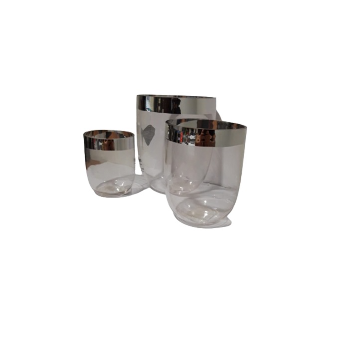 Set 3 Suporti lumanare din sticla 11cm 15cm 18cm