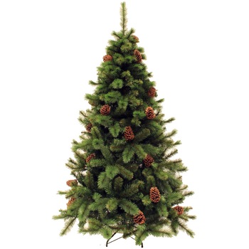 Brad artificial Kring Colorado, cu conuri , PP/PVC, 150cm, suport metalic, Verde Brad artificial Kring Colorado, cu conuri , PP/PVC, 150cm, suport metalic, Verde
