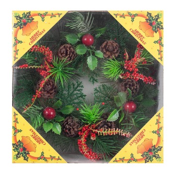 Coronita decorativa colorata eNoelle, diametru 20 cm Coronita decorativa colorata eNoelle, diametru 20 cm