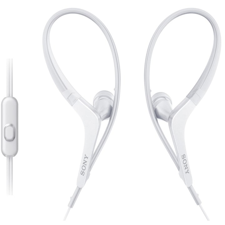Sony MDRAS410AP sport fülbe helyezhető fejhallgató mikrofonnal, Cseppálló, Fehér