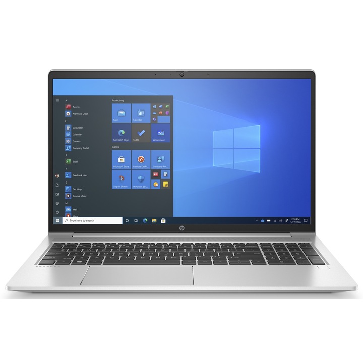 Лаптоп HP ProBook 455 G9 с AMD Ryzen 5 5625U (2.3/4.3GHz, 16MB), 32 GB, 512GB M.2 NVMe SSD, AMD Radeon RX Vega 7, Windows 10 Home 64-bit, Сребрист / Черен