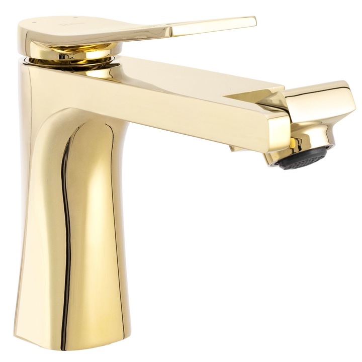 Смесител за мивка Rea Soul Gold 360 Low, Нисък, Оборотен
