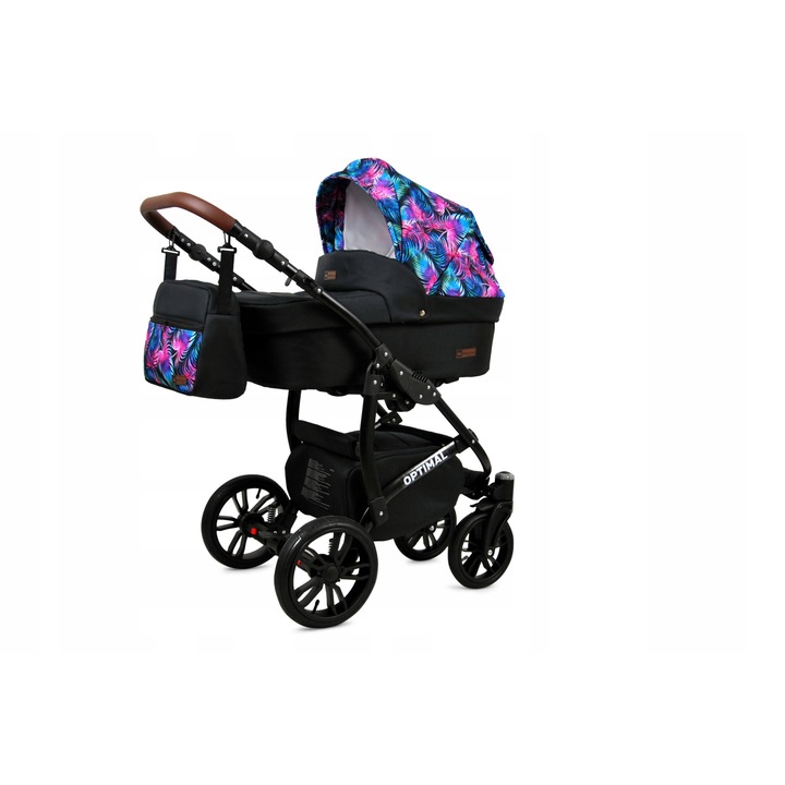 Бебешка количка BabyLUX, COLORLUX BLACK, 3в1, Черен
