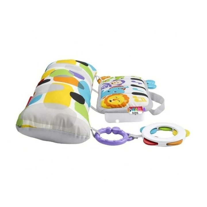 Jucarie interactiva , Perna cu activitati pentru bebelusi cu pian si jucarii , multicolor , 0 luni +