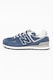 New Balance, Pantofi sport 574 din piele intoarsa cu garnituri din plasa, Albastru inchis