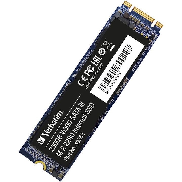 Verbatim Vi560 S3 SSD meghajtó, 256GB, SATA III, M.2. 2280
