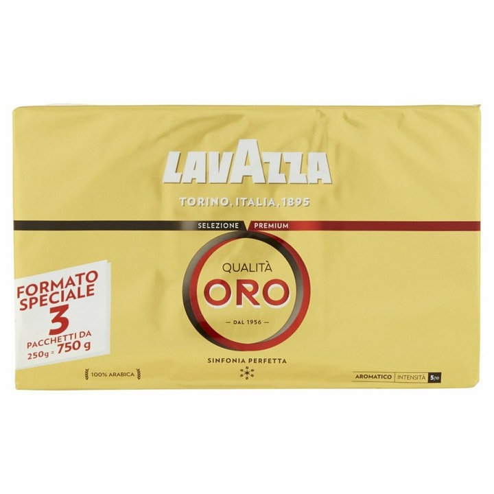 Cafea macinata Lavazza Qualita Oro, 3X250g
