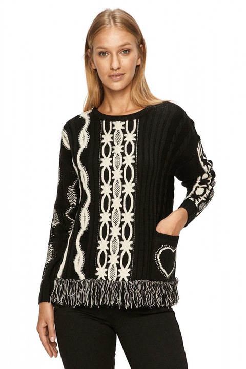 Desigual Brixton fekete, kötött női pulóver – M