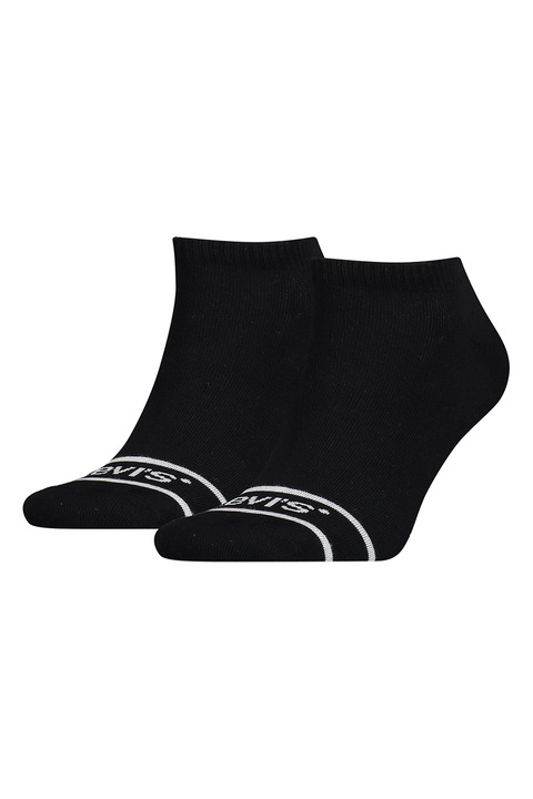 Levi's, Унисекс чорапи до глезена с памук - 2 чифта, Бял/Черен