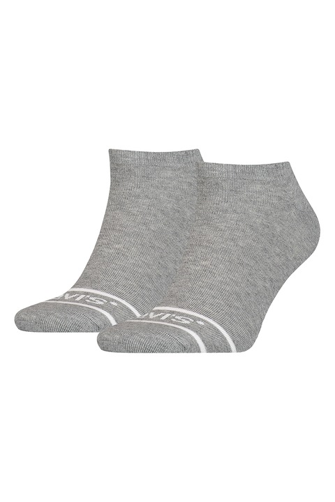 Levi's, Унисекс чорапи до глезена с памук - 2 чифта, Сив меланж