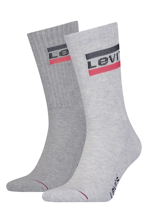 Levi's, Унисекс дълги чорапи - 2 чифта, Сив меланж