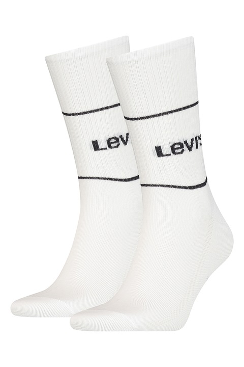 Levi's, Set de sosete lungi unisex - 2 perechi, Alb