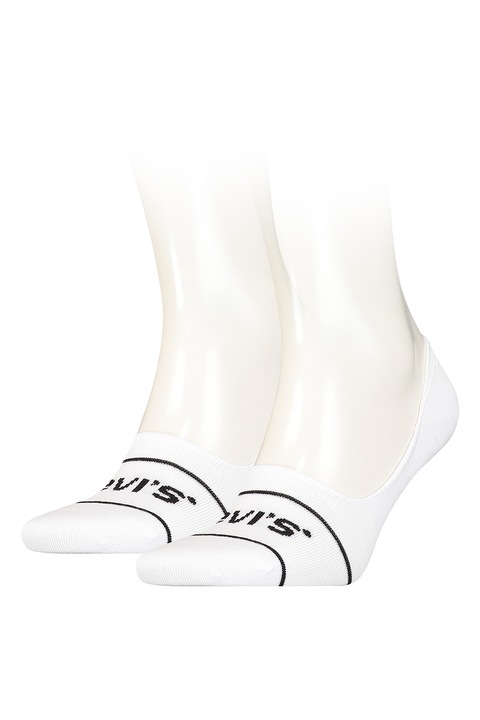 Levi's, Унисекс изрязани чорапи - 2 чифта, Бял/Черен