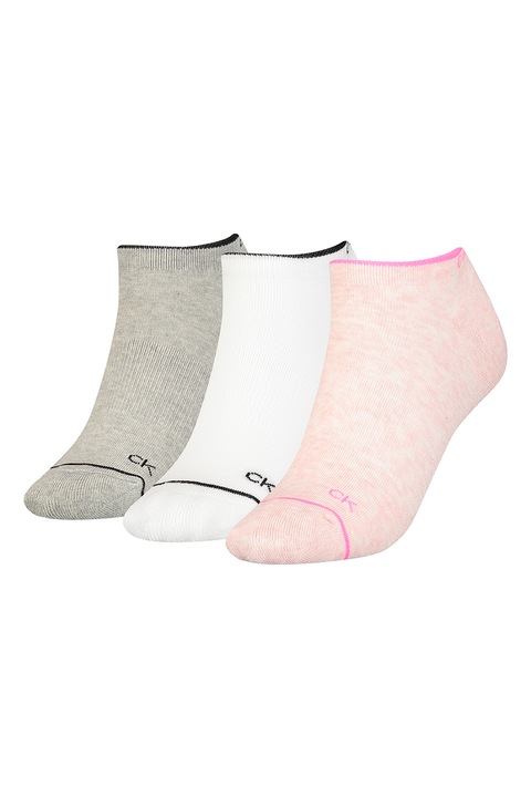 CALVIN KLEIN, Чорапи - 3 чифта, Бял/Розово/Сив, One Size