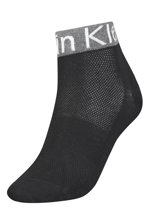 CALVIN KLEIN, Къси чорапи с лого - 1 чифт, Черен, One Size