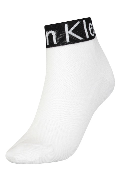 CALVIN KLEIN, Къси чорапи с лого - 1 чифт, Бял, One Size