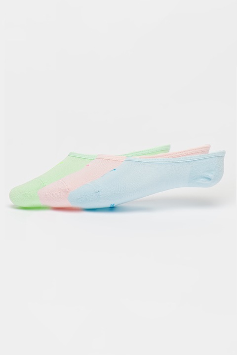 Puma, Изрязани чорапи с памук - 3 чифта, Светлозелен/Розово