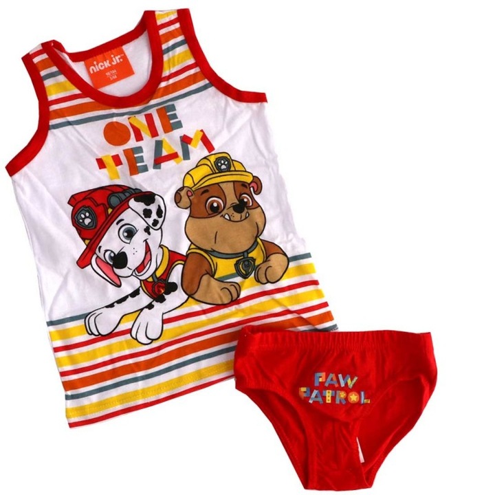 2 részes szett, Paw Patrol trikó és bugyi, One Team 11007, Piros, 98-104 CM