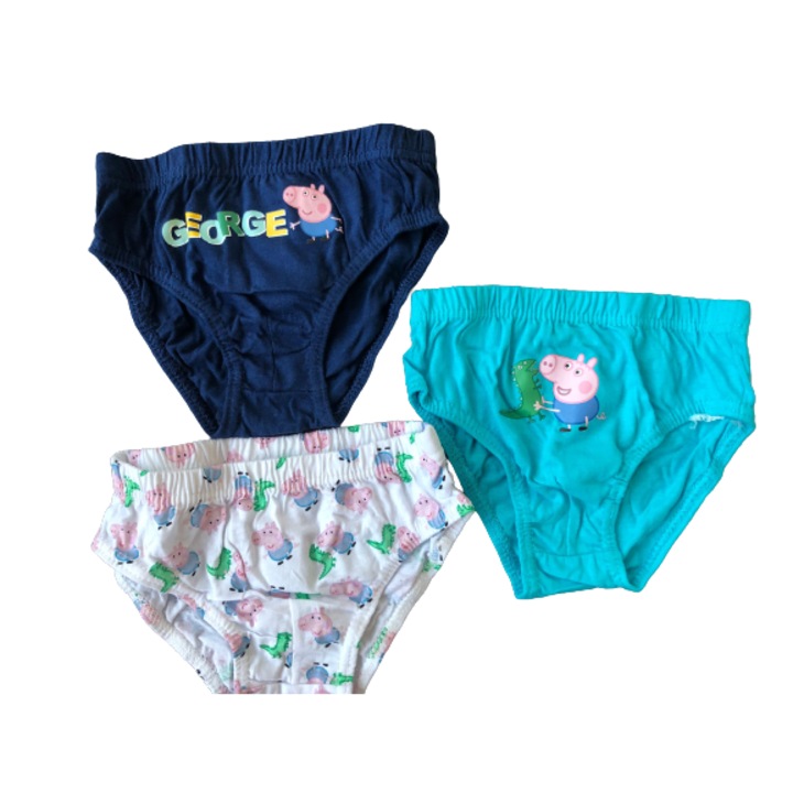 Set 3 perechi chiloti Peppa Pig-George 11841, Multicolor