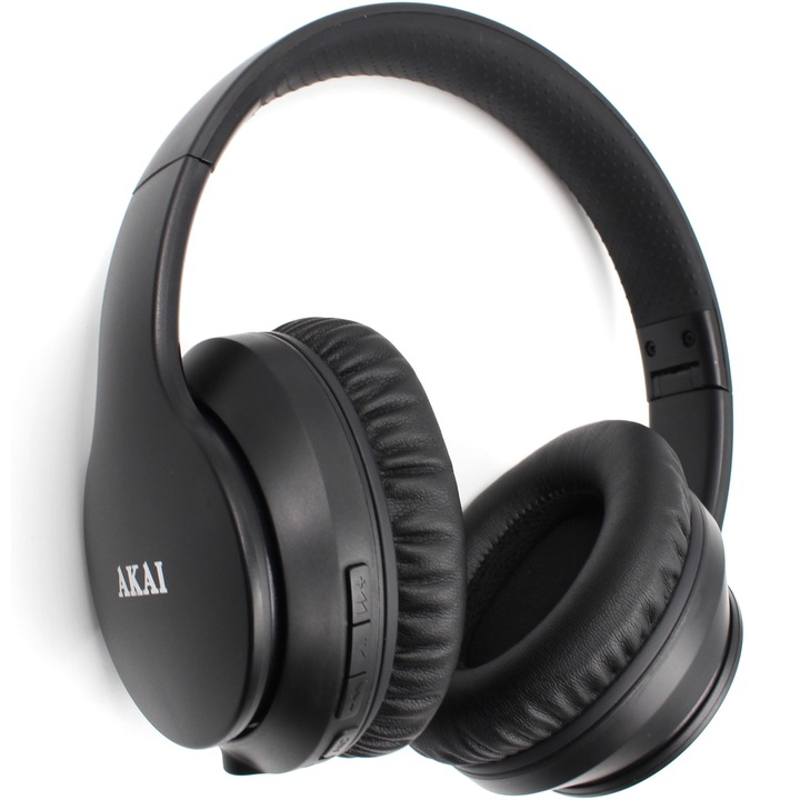 Аудио слушалки Over ear AKAI BTH-B6 Active noise cancelling, Bluetooth 5.0, 10 часа автономия, Черен