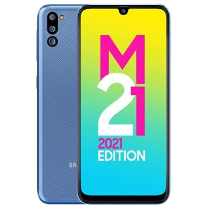 Telefon mobil Samsung Galaxy M21 2021 Edition, Dual SIM, 64GB, 4GB RAM, 4G, Blue