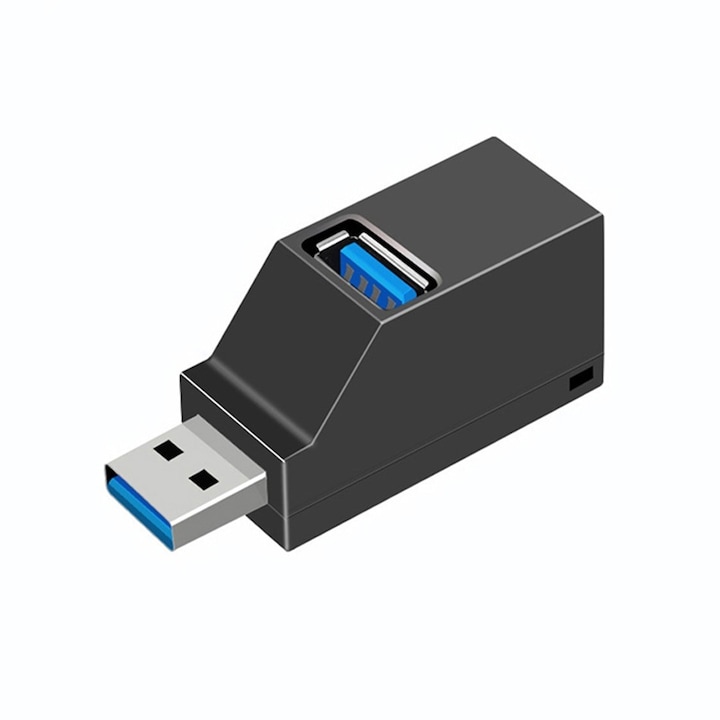 Techstar HB2 USB Elosztó, 3.0, 1 x USB 3.0 port, 2 x USB 2.0 port, nagy sebességű USB 3.0 csatlakozás, kompakt