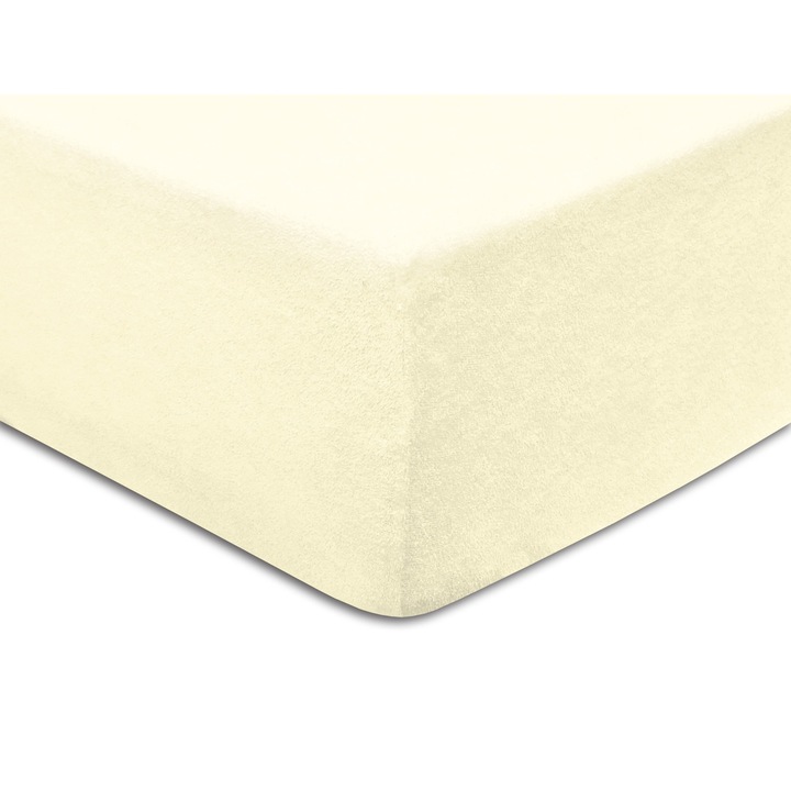 Чаршаф Darymex Terry 022, Памук/Полиестер, С ластик, Бежов, 180 x 200 см