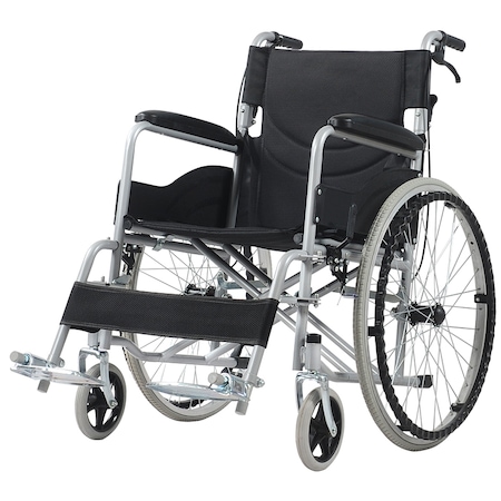 Scaun cu rotile din otel, sezut 46 cm, Negru, CML-202AJ-46N