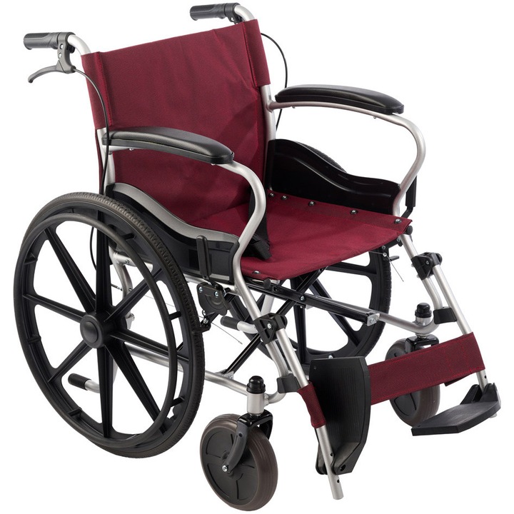 Scaun cu rotile ultrausor din aluminiu, pliabil, sezut 46 cm, CML-953LBJ-46