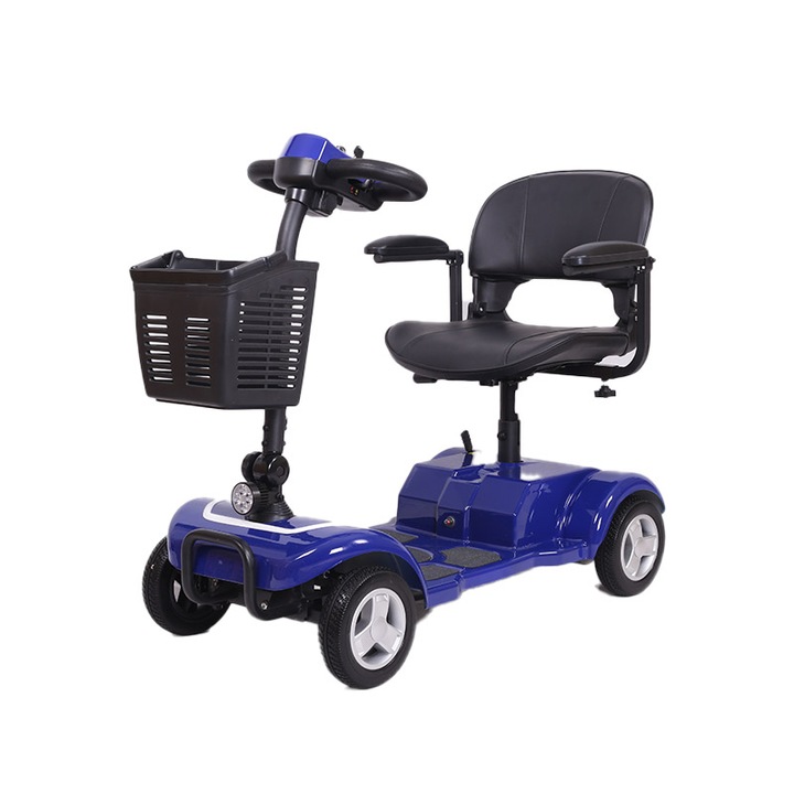 Scuter/carucior electric pentru batrani sau persoane cu dizabilitati, model X-01B, motor 180W, baterie 12Ah Albastru