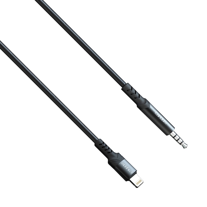 Аудио кабел Earldom ET-AUX39, 3.5mm към Lightning, 1.0м, Черен