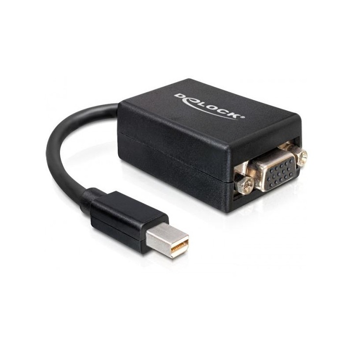 Adaptor, Delock, MiniDisplayPort tata/VGA 15 pini mama, Negru