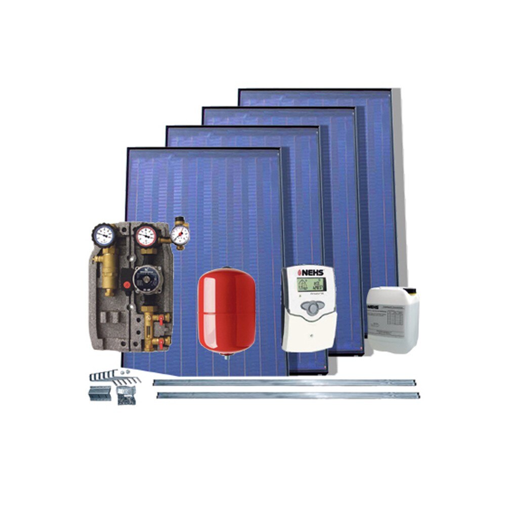 Kit solar Idella Family Standard IFST 2.08 mp cu 4 panouri solare plane fara boiler