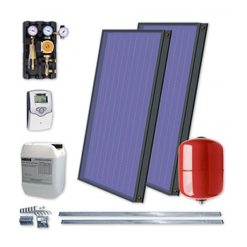 Set cu 2 panouri solare plane Idella Family Standard IFST 2.08 mp fara boiler solar Set cu 2 panouri solare plane Idella Family Standard IFST 2.08 mp fara boiler solar