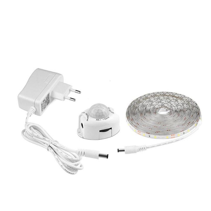 LED лента, 2835SMD, 12V, Сензор за движение, IP65, Студено бяла, 3м