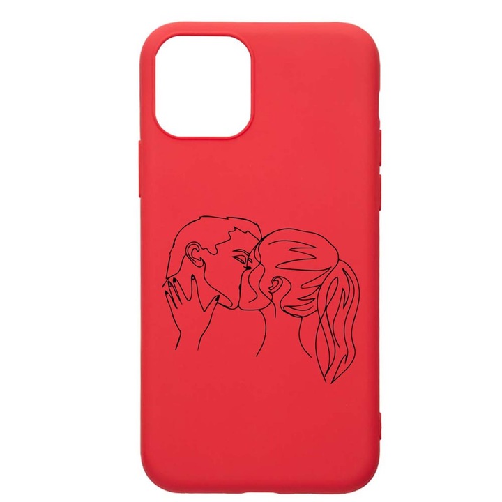 Husa Silicon Compatibila Cu Apple iPhone 12 Mini, Teen Love, rezistenta la uzura, anti-alunecare, Red, R743