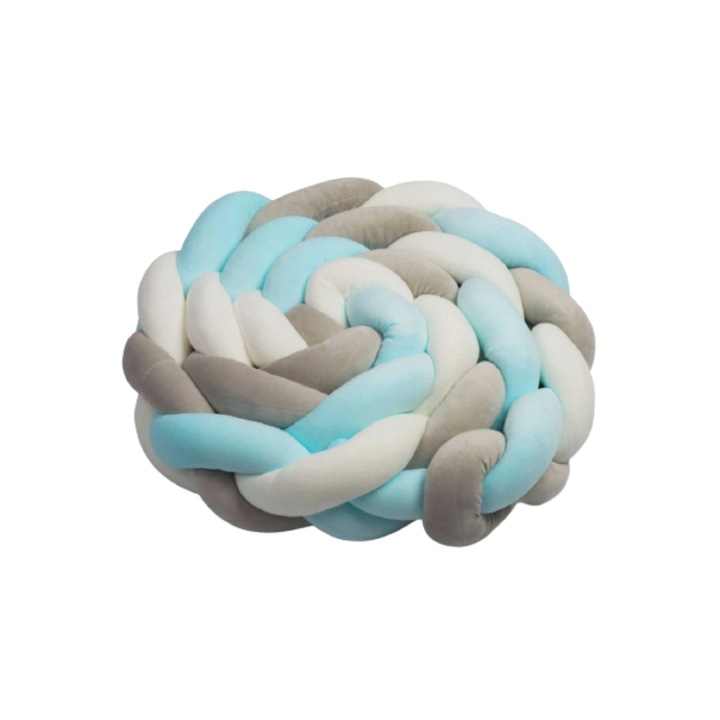 Protectie laterala pentru patut, impletita, 3 m, Ricokids 722101 - Albastru
