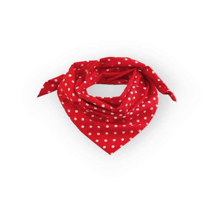 Batic bumbac, imprimeu buline, 65x65 cm Rosu