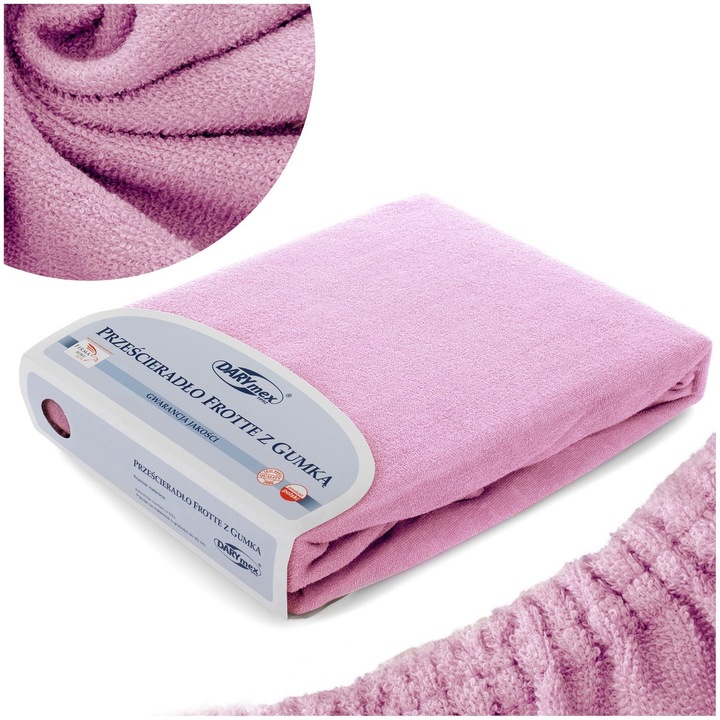 Cearceaf pat, Terry 016, Bumbac/Poliester, 120 x 200 cm, Cu elastic, Lila