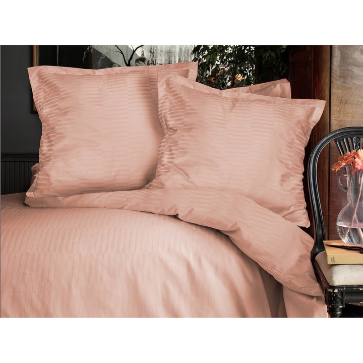 Комплект спално бельо от сатениран памук, Darymex, 220x200/2x(70x80), Розов