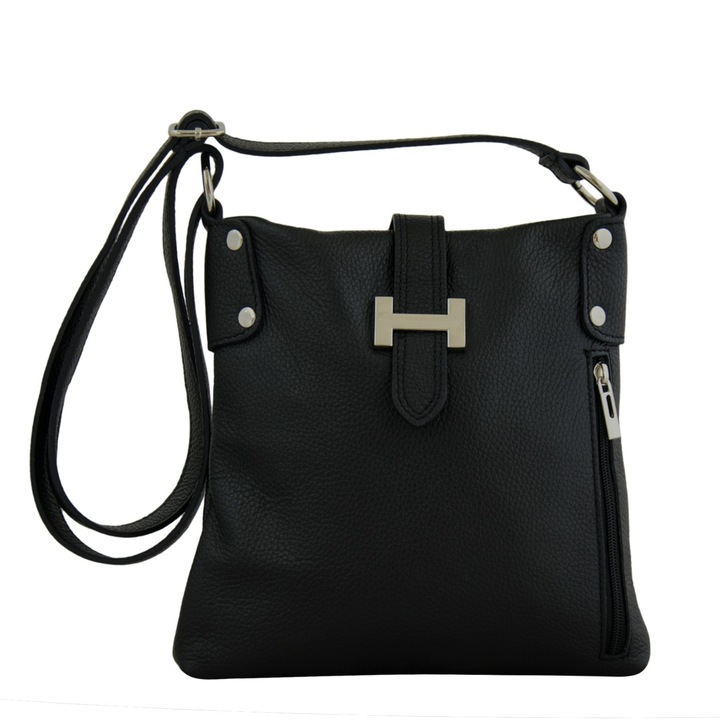 Eva Bags Anita női táska, természetes bőr, fekete