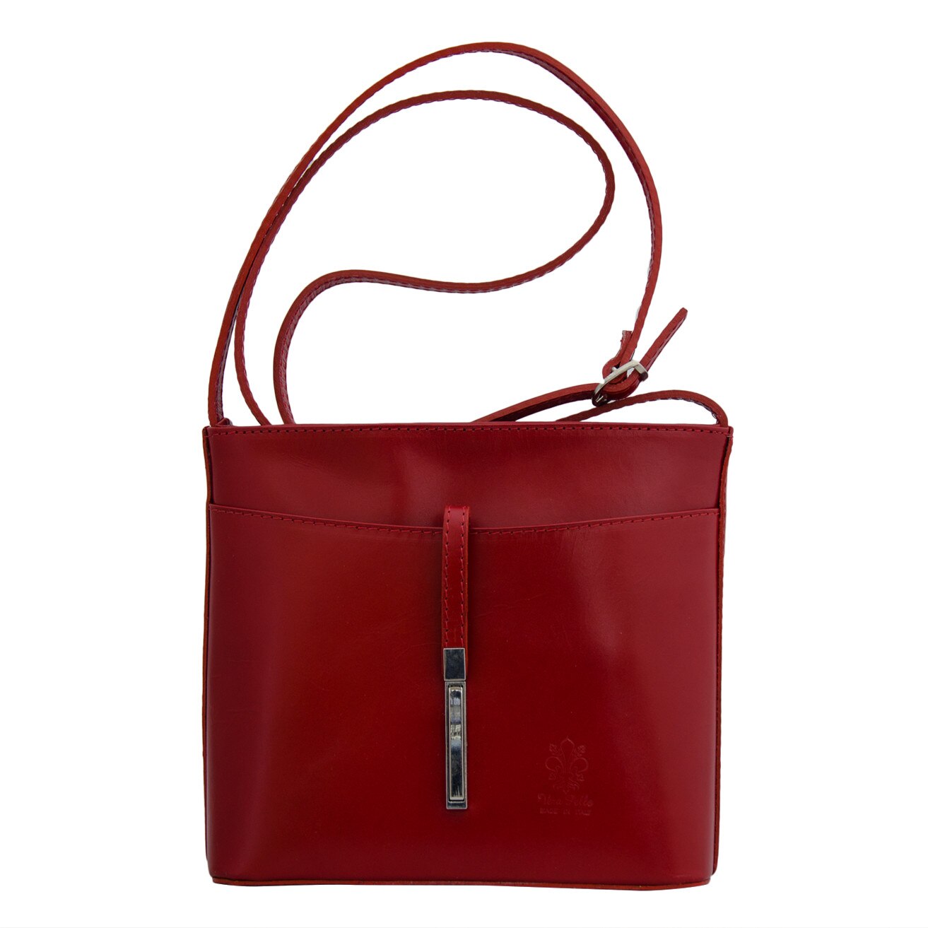 Geanta crossbody din piele naturala, Sabina 3, Rosu