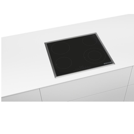 Plita incorporabila Bosch PKF645FP3E, Vitroceramica, 4 zone de gatit, DirectSelect, PowerBoost, ReStart, HighSpeed, 60 cm, Negru