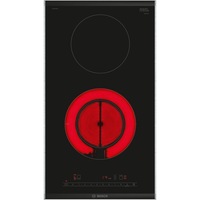 Plita incorporabila Bosch PKF375FP2E, Vitroceramica, 2 zone de gatit, HighSpeed, 30 cm, Negru